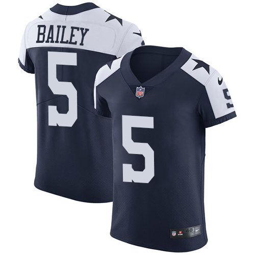 Nike Cowboys #5 Dan Bailey Navy Blue Thanksgiving Men's Stitched NFL Vapor Untouchable Throwback Elite Jersey